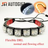 2X 8-16LED Car Flexible Daytime Running Light Yelow and White