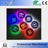 LED 7 Changing Color Car Logo Cup Mat Coaster for Honda Toyota
