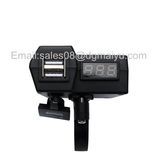 Dual Functional Motorcyle Handbar USB Charger Charging Products & Motorcycle LED Voltmeter Display