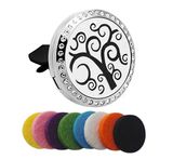 Stainless Steel Car Aromatherapy Locket with 12 Colors Pads