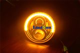 J225 7inch 50W Half Circle LED Halo Headlights with H4 H13 Connectors Fits Jeep Hummer Harley