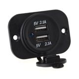 12V-24V Dual USB Charger Socket for Car/Truck/Motorbike/Boat Waterproof