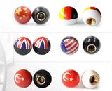 Car Tire Valve Caps with National Flag Universal Car Wheel