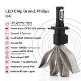 H4 H/L 30W 6000k Aftermarket LED Headlights
