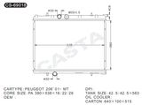 Favorable Price Car Radiator For Peugeot206'01-Mt