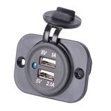 Dual USB Ports Charger Socket for Car Truck Motorbike Boat Marine