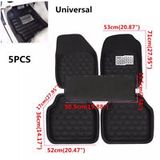 Brown 5PC Car Floor Mats Front & Rear Carpet Auto Mat Waterproof All Weather