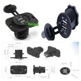 Waterproof 2 USB Prot Sockets Car Charger USB Adaptor