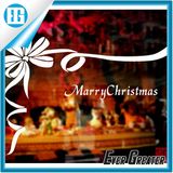 Merry Christmas White Ribbon Windows Double Sided Sticker