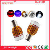 Motorcycle CREE LED Headlight Bulb H6 Strobe Red and Blue Halo Ring