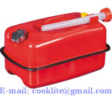 Horizontal Jerry Can Gasoline Fuel Refill Steel Tank Red 10L