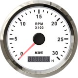 Tachometer Digital 85mm/ White Faceplate Stainless Steel Bezel Boat Car Tachometer 0-3000rpm for Gas Engine High Quality