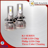 Mini Bi-Color LED Headlight for Cars. 28W, IP68, Philip, COB, Zes Chips Available, H1, H4, H7, H8, 9, 9005, 9006