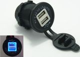 Dual 12V USB Adapter Power Charger Socket for Car Motorcycle