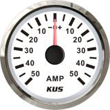 52mm Ammeter/AMP Gauge White Faceplate with Reasonable+/--50A with Current Pick-up Sensor for Universal Motorcycle Boat Yacht