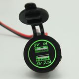 12V Car Mounted Dust Cover Dual USB Charger Socket Splitter Power Outlet