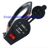12-24V Dual USB Charge Socket with Switch for Car Motorcycle Motorbike