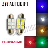 Car LED Festoon 5050 6SMD White Red Yellow Blue Green Interior Light