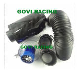 3in Real Carbon Air Filter with Plastic Flexible Pipe 76mm Rubber Reuducer Universal