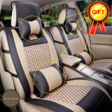 Egd Car Seat Cover 5-Seats SUV Front+Rear PU Leather Cushion +Pillow Size M 7PCS