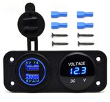 Tent Type Universal Panel Mount Car Dual USB Socket 3.1A Device Charger Car Cigarette Lighter Socket Splitter for 12-24V DC Systems