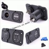 12V Car and Motorcycle Cigarette Lighter Socket with USB Ports