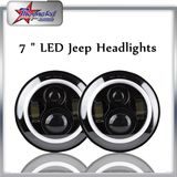 Jeep Wrangler Headlight with Angel Eye Halo Ring