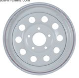 15X8 Modular Style 4X4 Black and White Finish Steel Wheels