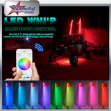 Smart Phone APP Control LED Whip, 3 Feet, 4feet, 5feet, 6 Feet Long LED Antenna Light for ATV UTV Cars Pole Light