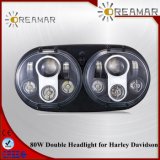 80W Double Hi/Low Beam LED Headlight for Harley Davidson