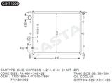Used Aluminum Auto Radiator for Clio/Express 1.2/1.4'88-91Mt