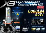 X3 LED Car Light LED Headlight H4 6000lm
