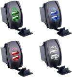 Waterproof LED Dual Car USB Charger for Rocker Switch Panel