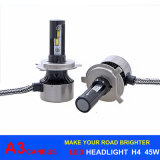 45W 6000lm Fan Design Canbus Auto Lamp H4 LED A3 LED Headlight 6000k H16 Psx24W H7 H11