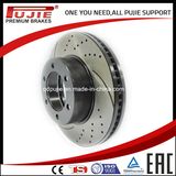 43512-60040 Black Painted Hub and Vented Cross Drilled and Slotted Car Brake Rotor for Toyota