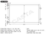 Aftermarket Car Radiator for Golf 1.6l'09-Mt 180121251A