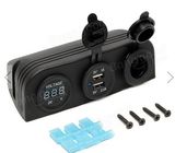 12-24V Car Cigarette Lighter+Dual Socket USB Adapter Charger+Digital Voltmeter