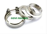 304 Stainless Steel V Band Clamps with Flanges for Exhaust Pipe