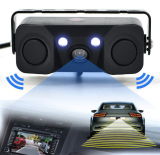 3 in 1 Video Parking Sensor Car Reverse Backup Rear View Camera Bibi Alarm Indicator Anti Car Cam with 2 Radar Detector Sensors