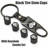 Car Zinc Alloy Custom Dust Stem Air Tire Valve Caps with Wrench Keychain