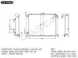 Famous brand aluminum auto radiator for Hiace (Diesel) Lzh104 Mt