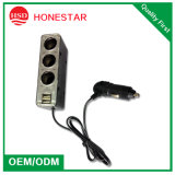 Three in One Car Cigarette Lighter Splitter with Dual USB Port