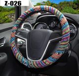 Universal Car Steering Wheel Cover National Customs Cloth Steering-Wheel Cover Soft Breathable Skidproof Volante Car-Styling