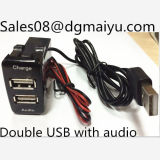 Dual 2.1A USB Car Cigarette Lighter Charger for Toyota - Black