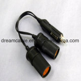 Offer Car Cigarette Lighter 1 Male to 2 Female Socket with 0.3m Cable