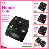 Remote Interior for Honda CRV Accord with 433MHz 3 Button ID46 Chip G8d for 2008-2012