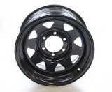 14X5.5 6 Hole 8 Spoke Trailer Wheels in Black