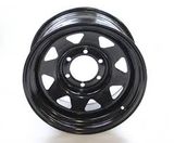 14X5.5 6 Hole 8 Spoke Trailer Wheels in Black