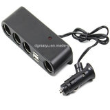 Hot 2 USB Jack-Black Car 4 Cigarette Lighter Charger Adapter