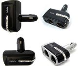 12V Dual Car Cigarette Lighter Socket 1 USB Adapter Charger